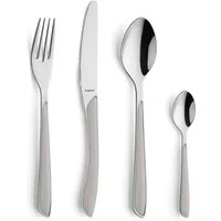 Kuppels Besteck-Set PRISMA (24-tlg), 6 Personen, Edelstahl Rostfrei 18/0, spülmaschinenfest, in hellgrau, hochglanzpoliert
