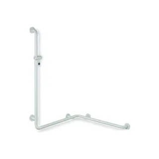 Hewi 801 active+ Duschhandlauf 801.35D21S98 Sonderlänge, signalweiß, mit Brausehalterstange, antimikrobiell