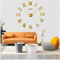 TUWENA Wanduhr DIY Wanduhren Mit 3D Visuelle Aufkleber, Mute große Wanduhr (Modern Design Wanduhren Geeignet für Home Dekoartikel,Büro und Hotel)