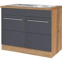 KOCHSTATION Spülenschrank KS-Wien Breite 100 cm, inkl. Einbauspüle
