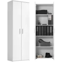 mokebo Mehrzweckschrank Der Lange (60x180 cm, mit 4 Einlegeböden) Made in Germany, Aktenschrank, Flurschrank, Schuhschrank in Weiß