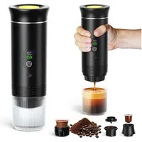 VIVIHEYDAY Reisekaffeemaschine, 20 bar–Selbsterhitzung für Kapseln/Pulver, 3 in 1 für Reisen & Camping