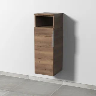Sanipa 3way Mittelschrank mit 1 Tür und 1 offenem Fach, Eiche-Tabak, UM13050 UM13050