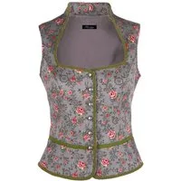 Ramona Lippert Trachtenbluse Mieder Leonie grau floral Knöpfe