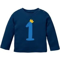 MoonWorks Body Baby Langarm-Shirt 1. Geburtstag Zahl 1 Krone Geburtstagsshirt