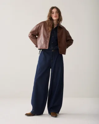 Summum - Balloon shape leg Light Cotton twill night blue denim - Gr. - 39