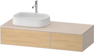 Duravit Zencha Konsolenwaschtischunterbau wandhängend Natur Eiche & Taupe Matt & Supermatt 1300x550x ZE4816030830000