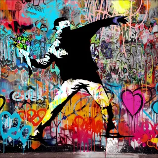 Glasbild GRAFFITI PROTEST