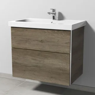 Sanipa 3way Waschtischunterbau zu Geberit iCon Light Waschtisch mit 2 Auszügen, Eiche-Nebraska BR57437