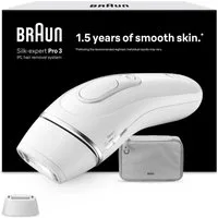 Braun IPL-Haarentferner Silk·expert Pro 3 PL3020 (Modell 2026) PL3230 (Modell 2025), pro Minute bis zu 100 Lichtimpulse, 3 Aufsätze, mit Aufbewahrungstasche