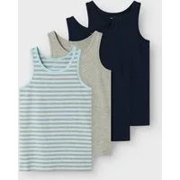 Name It Unterhemd NKMTANK für Jungen mit Streifen im 4er-Pack (Packung, 4-St) gestreift, casual, regular fit, Baumwollmischung, Rundhals