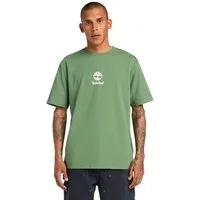 Timberland T-Shirt Print Stack Logo Short Sleeve Tee Kurzarm-Design, mit Rundhalsausschnitt mit Rippbündchen, aus Baumwolle
