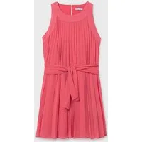 Mayoral Plisseekleid Mädchen Plisseekleid – Korallenrot mit Bindegürtel (690810)