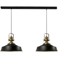 Bamyum Pendelleuchte Asletl Hängelampe aus Metall 2 Flammige, E27, Vintage Lampe, ohne Leuchtmittel