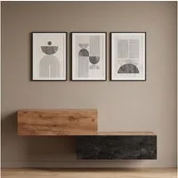 Planetmöbel Garderobenschrank Kompaktgarderobe Wandschrank 200 cm (schmaler Flurschrank mit Stauraum, 2-St., Flurgarderobe mit Soft-Open Funktion) Flurkommode vielseitig kombinierbar, 2x 100 cm