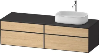 Duravit Zencha Konsolenwaschtischunterbau wandhängend Natur Eiche & Graphit Matt & Supermatt 1600x55 ZE4824R30800000