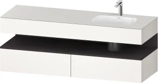 Duravit Qatego Einbauwaschtisch mit Konsolenwaschtischunterbau Weiß Supermatt 1600x550x600 mm - QA47 QA4796080840000