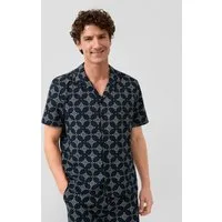 s.Oliver Kurzarmhemd Hemd Resort Fit: Strukturiertes Baumwollhemd mit All-over-Print