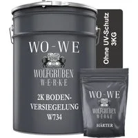 WO-WE Bodenversiegelung 2K Epoxidharz Bodenversiegelung Bodenbeschichtung W734, 1.5-9Kg, Klar/Farblos