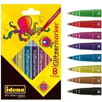 Idena Marker Idena 60053 - Glitzermarker, 8er Etui, in sortierten Farben
