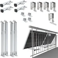 NuaSol Solarmodul-Halterung NuaFix - Geländer Halterung rund / eckig, (2x eckig)
