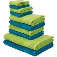 OTTO home Handtuch Set Afri, Duschtücher, Handtücher, Gästetücher, Seiftücher, Walkfrottee (Set, 10-St), zweifarbig, 100% Baumwolle, weich, mit Bordüre