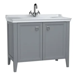 VitrA Valarte Set 100 cm Möbelwaschtisch + Waschtischunterschrank 2 Türen Grau Matt,62157 62157