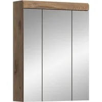 welltime Spiegelschrank SIENA, Breite 60cm, 3 Spiegeltüren, 9 Fächer, 6 Einlegeböden (TOPSELLER) in verschiedenen Farben erhältlich, Badmöbel, Badschrank, Schrank, Bad