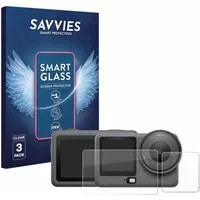 Savvies Displayschutzglas Schutzglas Panzer für DJI Osmo Action 6, 3 Stück, Schutzfolie Display Schutz Glas Folie klar