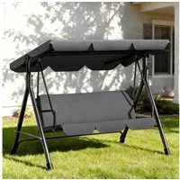Huracan Hollywoodschaukel 3-Sitzer, Gartenschaukel mit Verstellbarem Sonnendach, 3-Sitzer, 193*110*152cm-Klassiker, UV-Schutz Wetterfest, Schaukelbank 220kg Belastbar