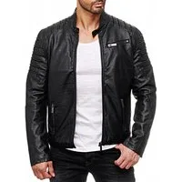 RedBridge Lederimitatjacke mit auffälligen Absteppungen im modischen Bikerstil auch in großen Größen erhältlich