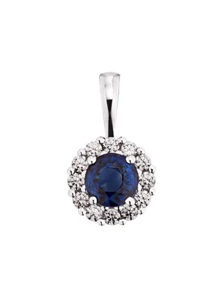 Orolino Anhänger Gold 585 mit 12x Brillant zus. 0,12ct. und Safir blau
