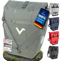 Valkental Fahrradtasche Gepäckträgertasche mit Umhängeschlauf, 2in1 wasserdicht, mit Rolltop Verschluss & Laptopfach 28L