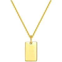 Dear Me Goldkette Viereck Charm, 585 Gold Kette, 14K Massivgold Halskette Rechteck, 585 Echtgoldkette mit Geo Anhänger