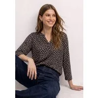 STREET ONE 3/4-Arm-Shirt Sommershirt mit Split Neck und Print