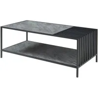 en.casa Couchtisch, »Pärghos« 120x60x45 cm Schwarz/Betonoptik