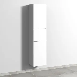 Sanipa 3way Hochschrank mit 2 Türen und 1 Auszug, Weiß-Soft SM10543