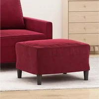 vidaXL Fußhocker 60 x 50 x 41 cm Fußhocker Weinrot 60x50x41 cm Samt