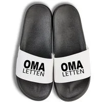 Youth Designz Herren Damen Badelatschen "Oma Letten" Fun-Print lustig Geschenk Badeschuh mit witzigen Aufdruck für Männer und Frauen