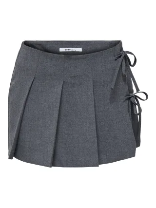 ONLY - ONLMELANIE MW PLEAT TIE SKORT TLR dark grey melange - Gr. - L