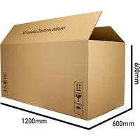 Paket.ag Karton DHL Karton 120 x 60 x 60 cm Versandkarton Kartonage mit Höhenriller, einfach zu verwenden zum Verpacken