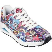 Skechers UNO - COLOR DOODLE Sneaker Keilsneaker, Schnürschuh, Retro Sneaker mit einzigartigem Print