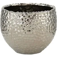 BOLTZE GRUPPE GmbH Übertopf Übertopf Lajos Steingut H.10 cm Ø.13 cm silber klein