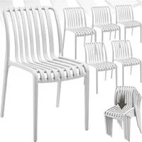 tectake Gartenstuhl Balkonstuhl, stapelbar, 47 x 58 x 80,5 cm, Belastbarkeit 110 kg (Terrassenstuhl Alcudia für Außen in Creme, 6 St), wetterfest und UV-beständig, pflegeleicht, rutschfeste Gummischoner