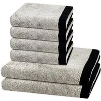 Cawö Handtuch Set Lifestyle Splash, Walkfrottee (Spar-Set, 6-St), 4 X Handtuch 2 X Duschtuch im Set - Baumwolle - Saugstark