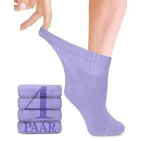 Fiera Besa Diabetikersocken Diabetiker Socken Damen mit Lycra, 4 Paar, Knöchelhoch