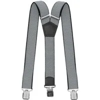 Fabio Farini Hosenträger 4cm Breites Y-Design verstellbar mit extra starken Clipverschluss, Hellgrau