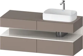 Duravit Qatego Konsolenwaschtischunterbau wandhängend Basalt Matt 1400x550x600 mm - QA4766022430000 QA4766022430000