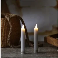 MARELIDA LED-Kerze LED Stabkerzen Tafelkerzen Dinner Spitzkerzen rustikal H:15cm weiß 2St (2-tlg)