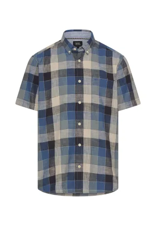 camel active - Karohemd aus reiner Baumwolle dark navy - Gr. - M